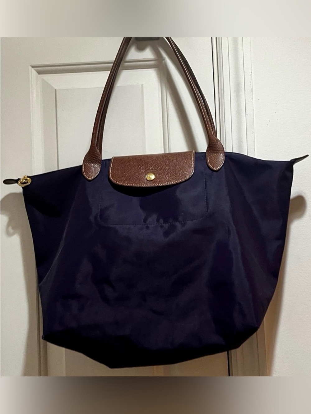 Longchamp Purple and Brown Tote Bag